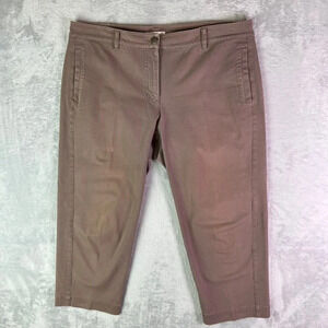 Eileen Fisher Capri Pants Women's Large Clay/Brown Summer Travel Vacation Casual